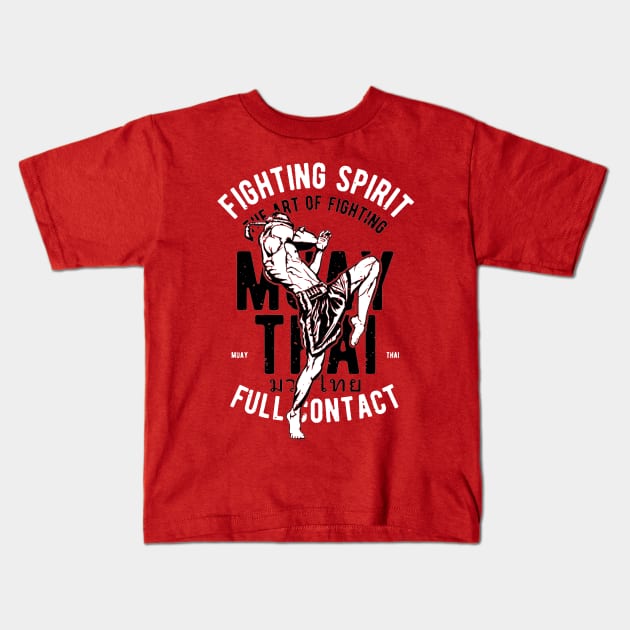 Fighting Spirit Muay Thai Kids T-Shirt by JakeRhodes